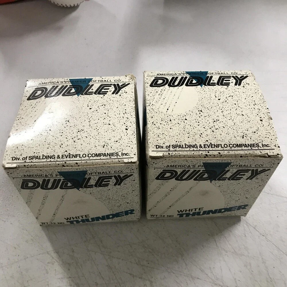 Lot of 2 Vintage Dudley Softball 12 White Thunder White Heat WT12-ND Leather
